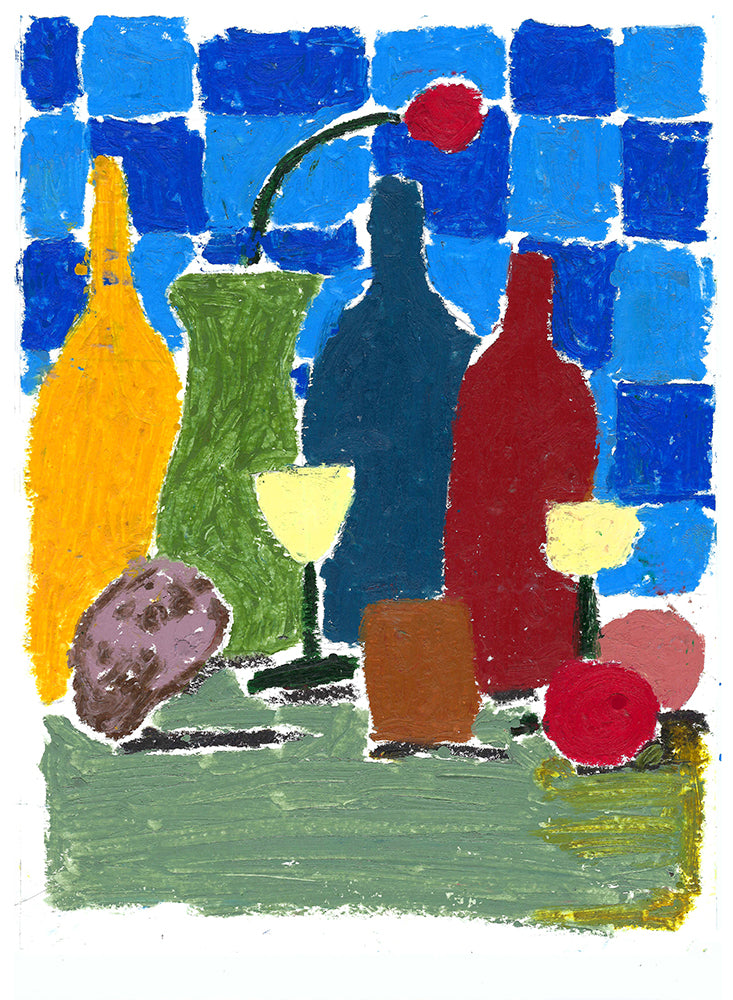 Composition with a checkered background \ Olive's House