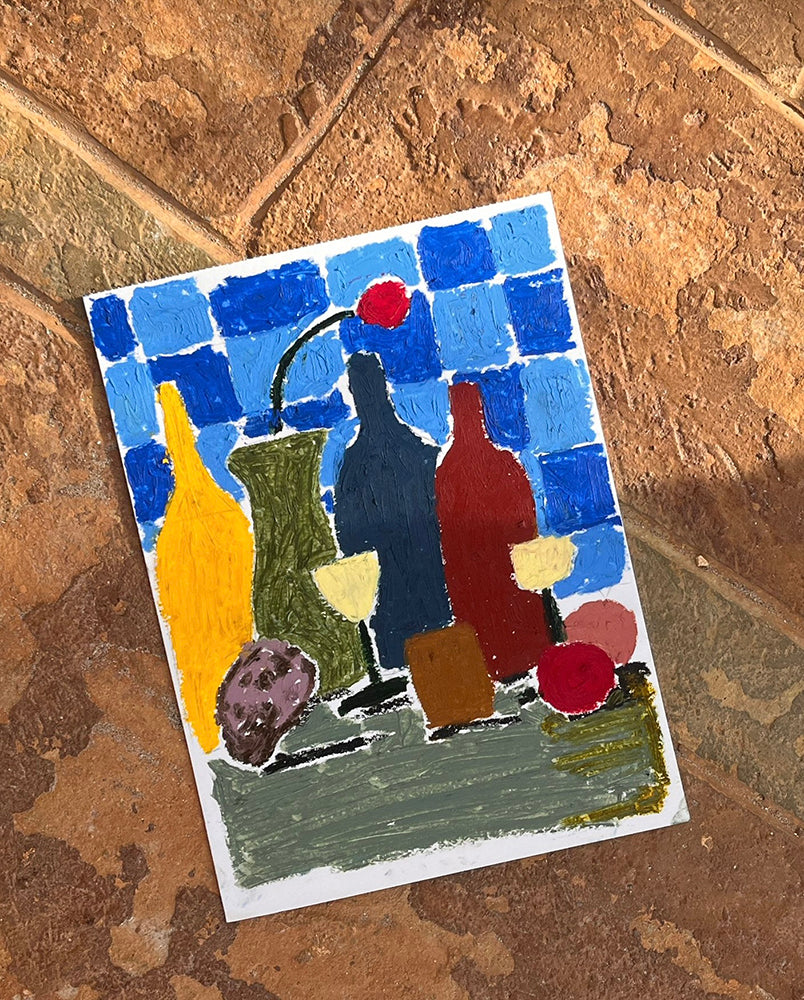 Composition with a checkered background \ Olive's House