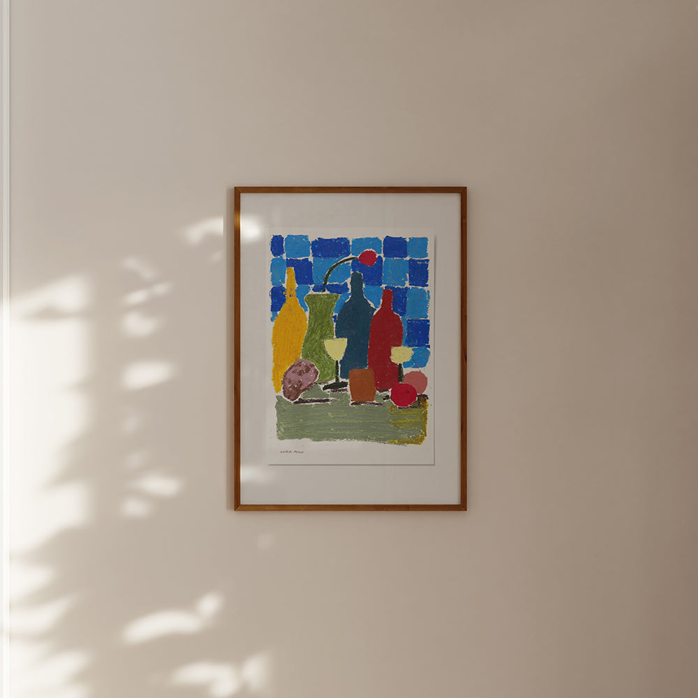 Composition with a checkered background \ Olive's House